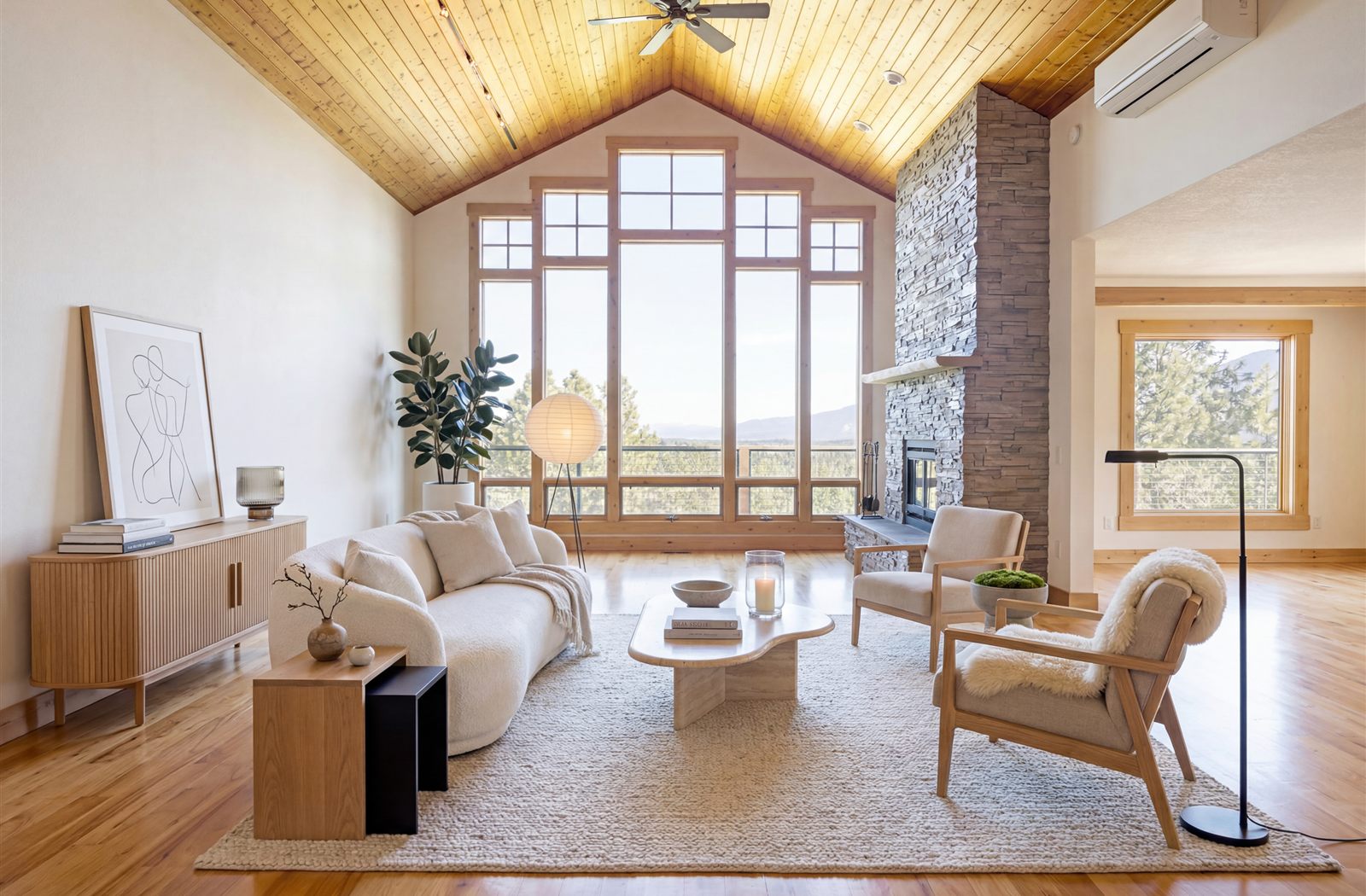Missoula living room listing photo after virtual decluttering by PMZ Photography